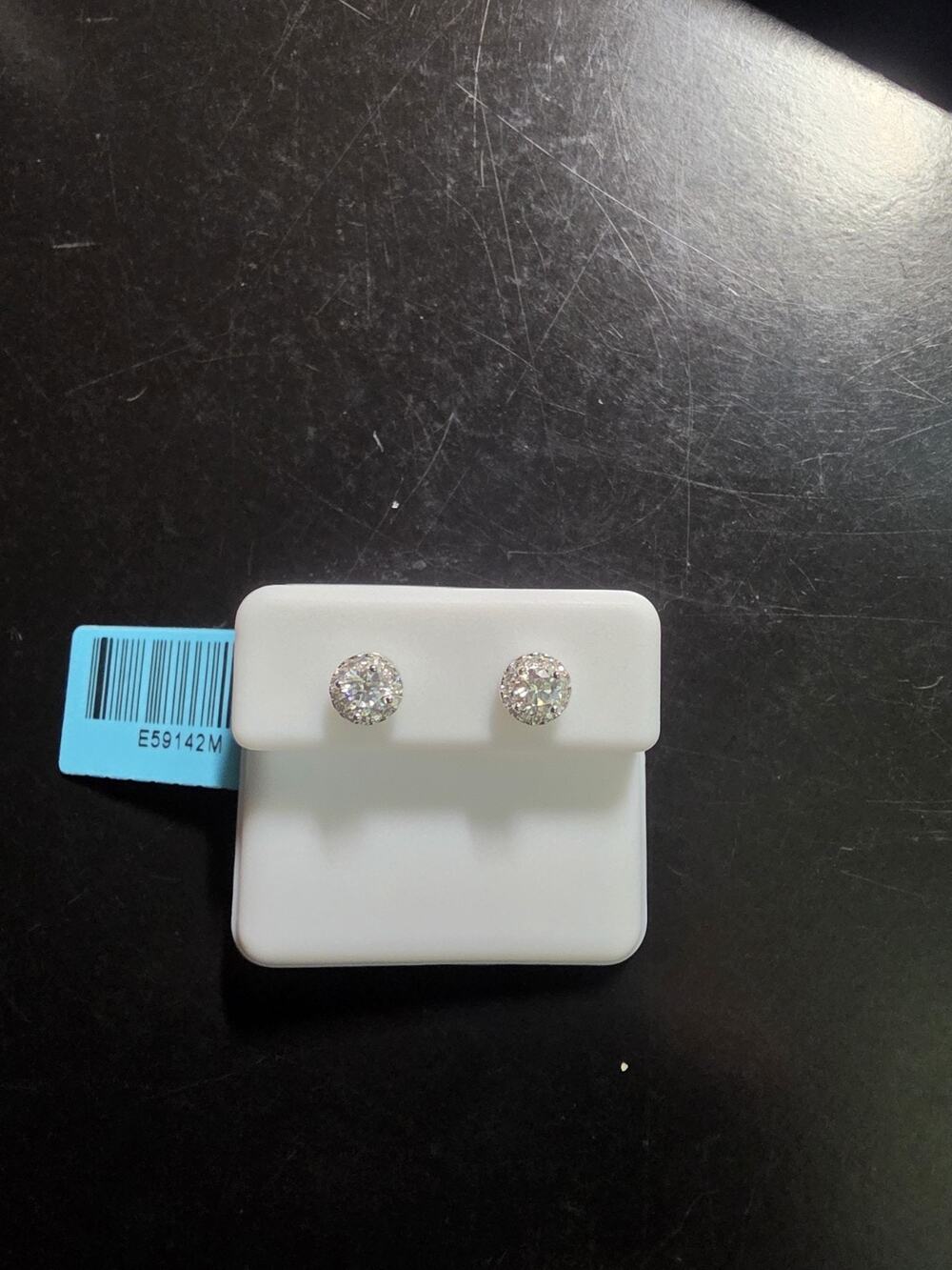 Sterling Silver 925 Round Moissanite Stud Earrings Push Back Prong Set